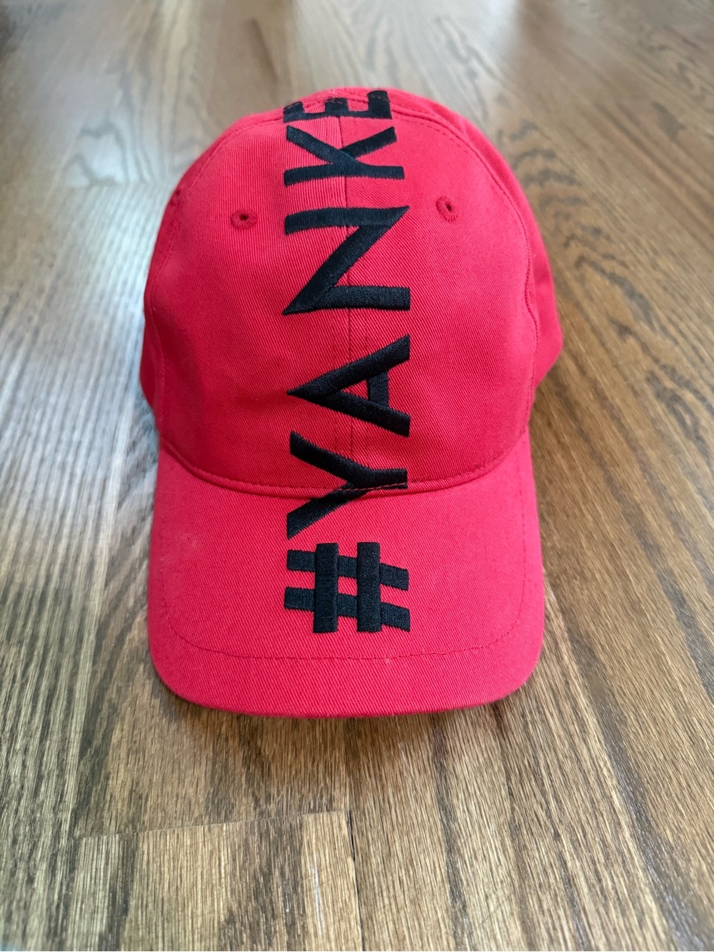 Red '#YANKEES' Embroidered Baseball Cap
